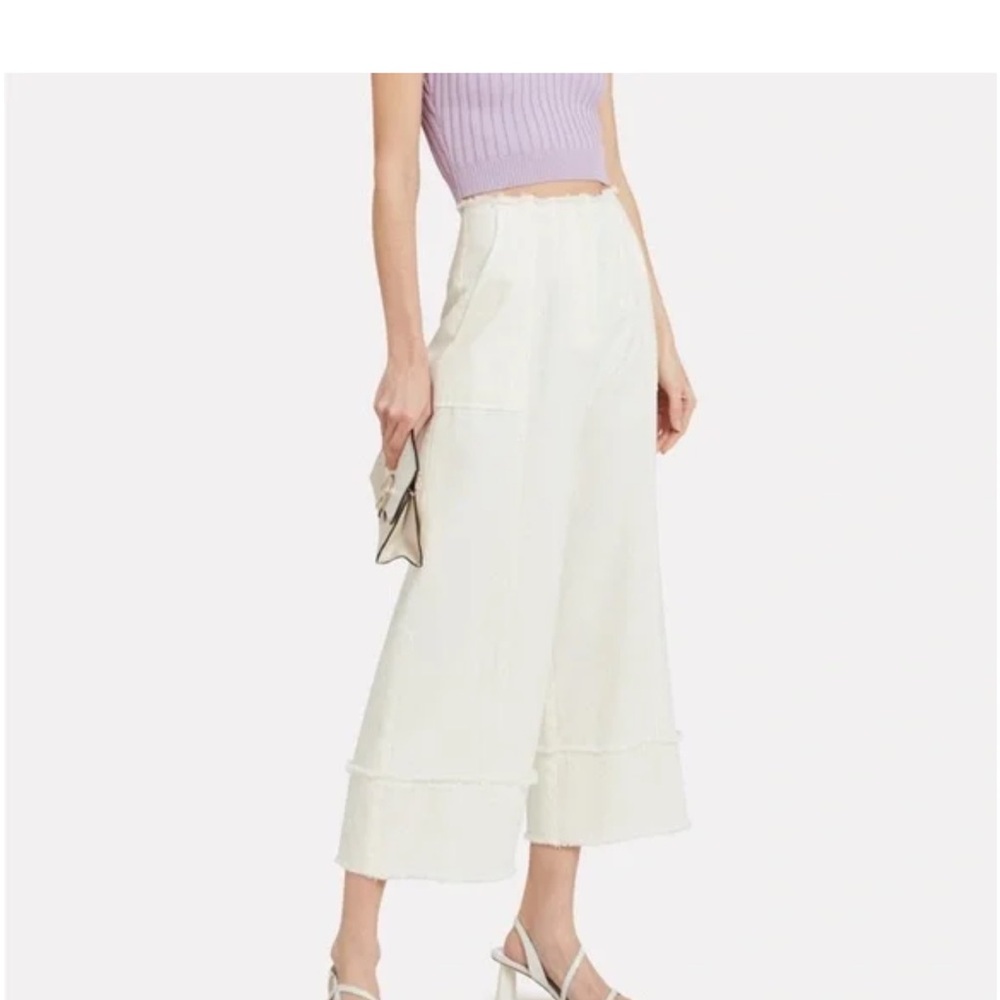 INTERMIX HIGH WAISTED White Wide Leg Pants - Picture 5 of 12